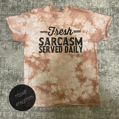 Fresh Sarcasm Served Daily Graphic Tee | Hand dyed | Tan