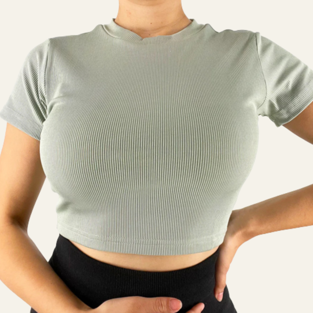 Sol Ribbed Crop Top Sage